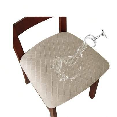 Sitskydd för matstol, stolsslipcover med geometriskt mönster, jacquardöverdrag för stolar och kaffebord, 1 st - Kaki (En-Storlek)