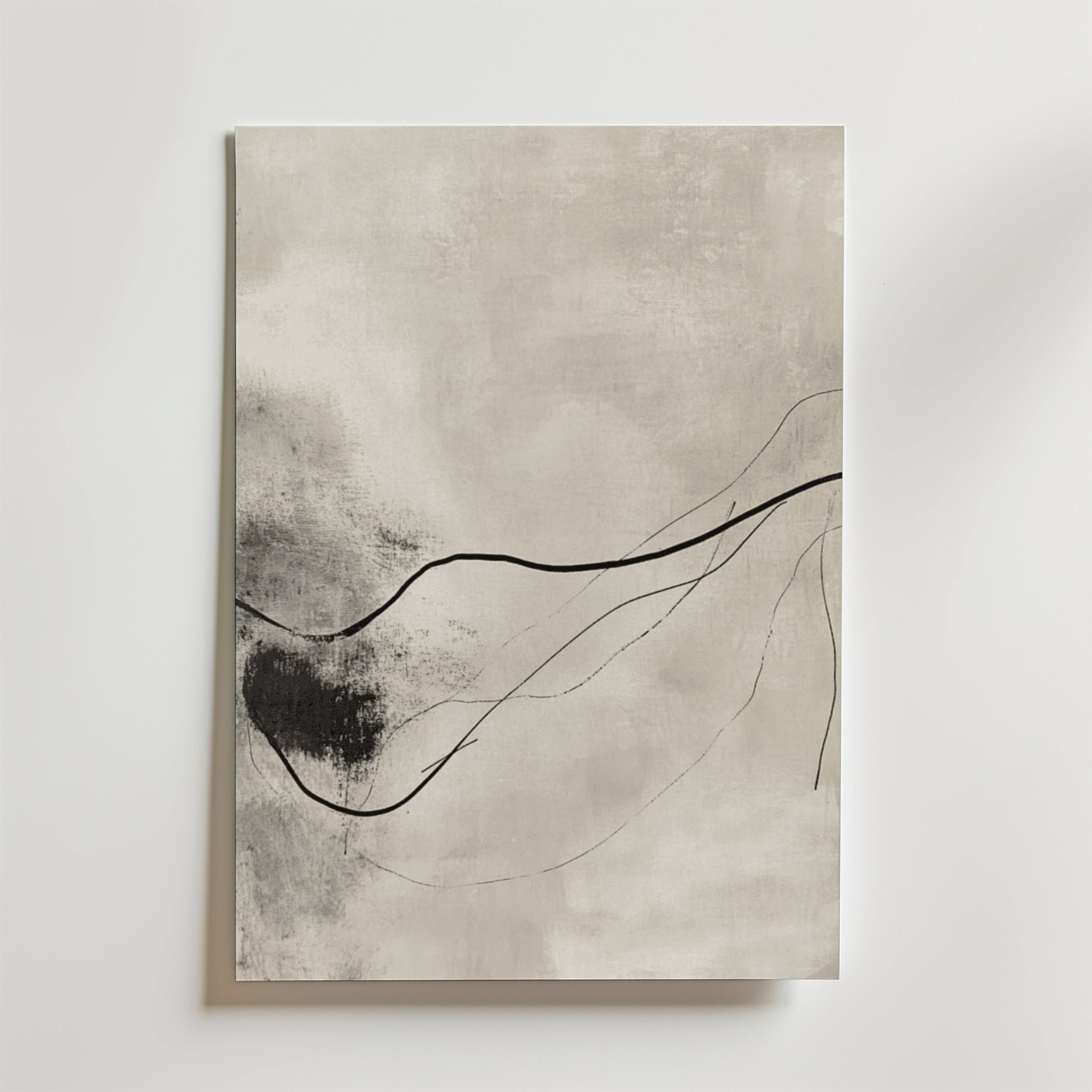 Monochrome Flow No.2 Poster - Premium Canvas 40x50 cm