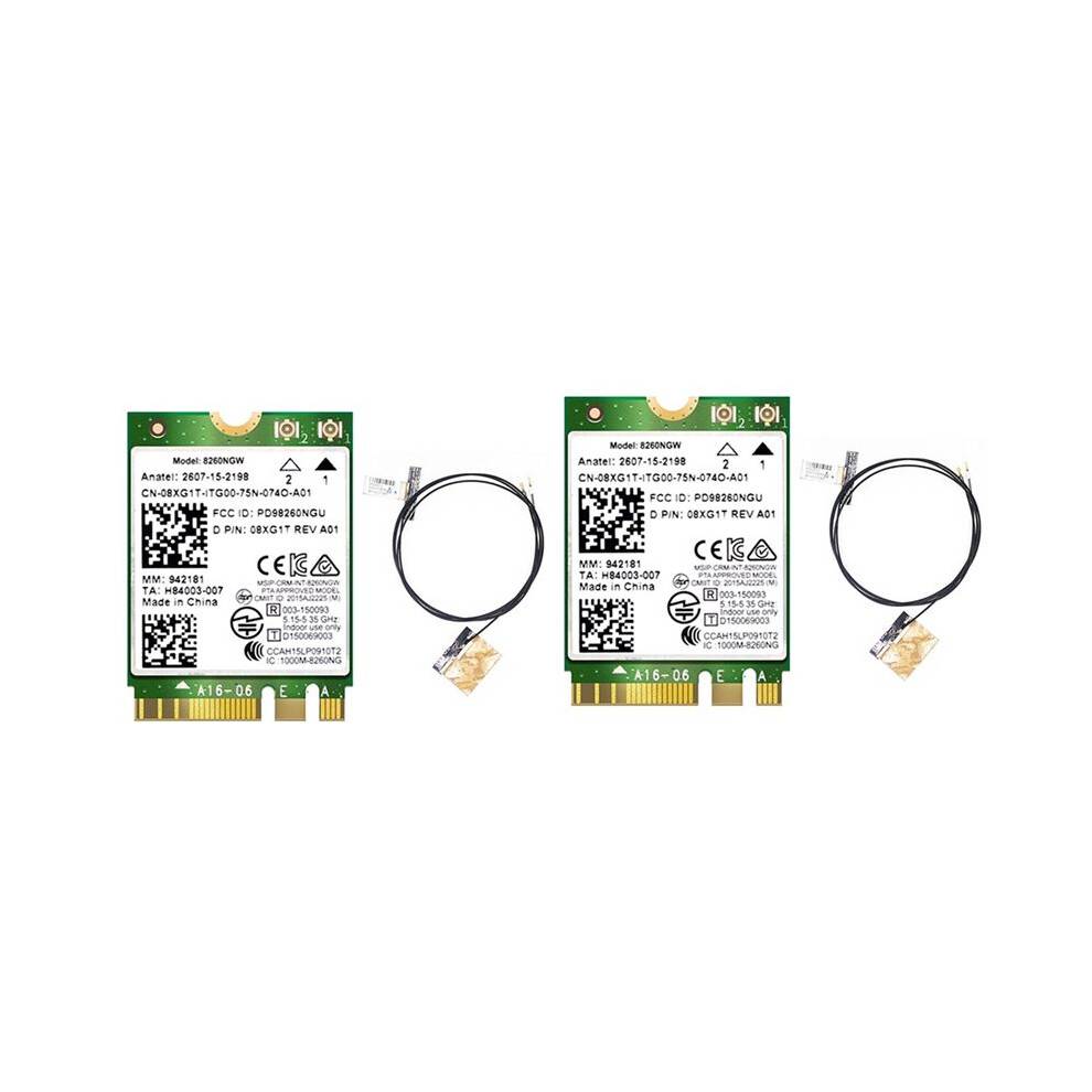 2PCS 8260 8260NGW WiFi Card+Antenna 2.4G/5Ghz 867M 4.2 NGFF M.2 WiFi Wireless Card Module for AC 8260