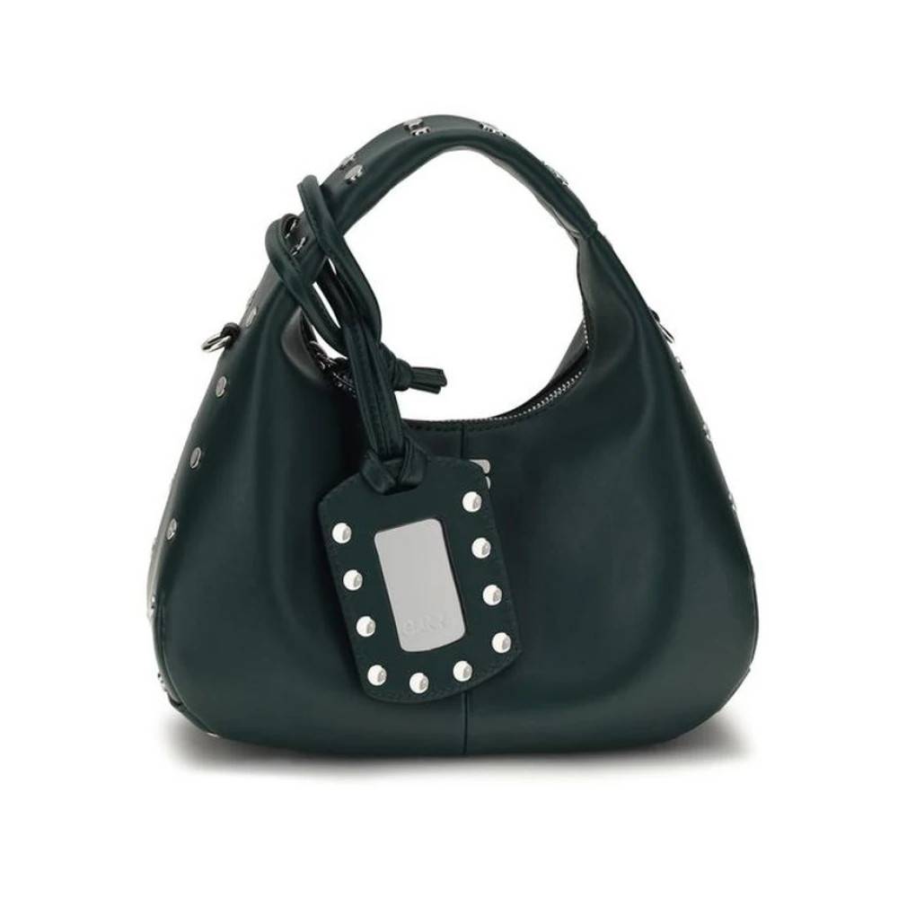 Ganni Mini Hobo Taske med Nitter - Tasker - Dame - Grøn - ONE SIZE - Uld
