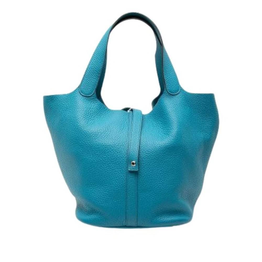 Hermès Vintage Pre-owned Picotin 26 Bucket Bag - Vintage - Dame - Blå - ONE SIZE - Læder