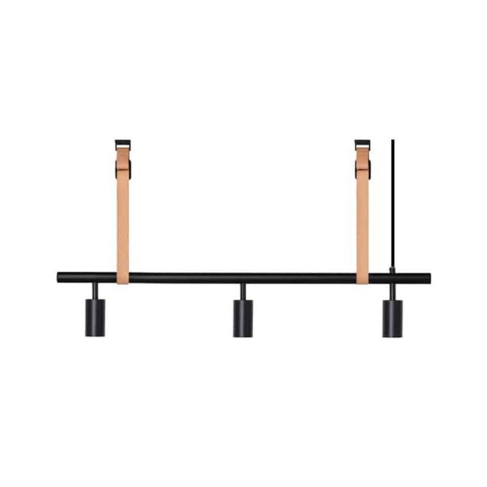 RUBN Long John Pendel 3 Spots (100 cm) Black Natural leather
