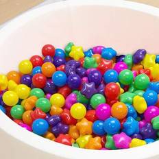 100 st 5,5 cm / 2,16 tum mjuka plastbollar i bollhav blandat med stjärnformade bollar, leksaksbollar för barn, för barnens bollhav, lektält och babypo - Multifärgad (Multi-size)
