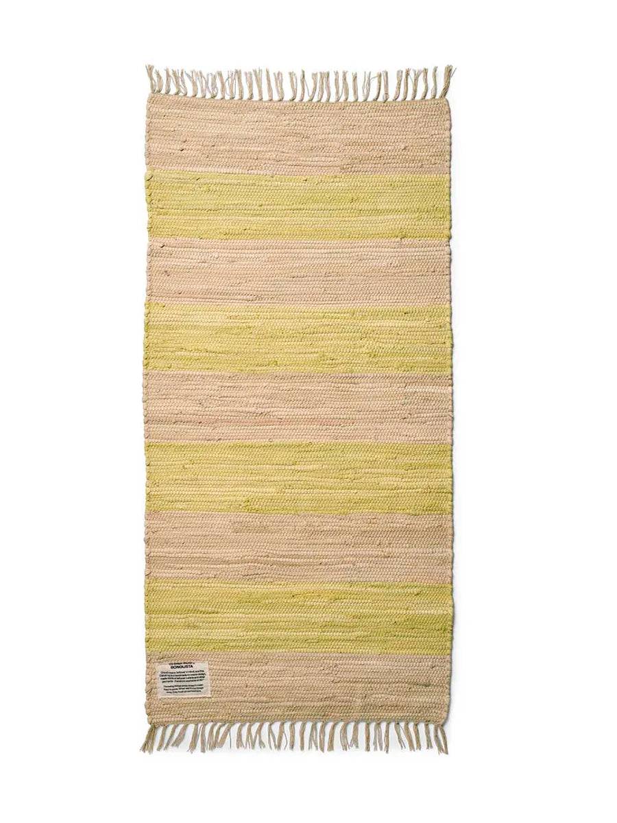 Chindi tæppe, 60x120 cm fra Bongusta Neon Yellow - Jacobsen Plus