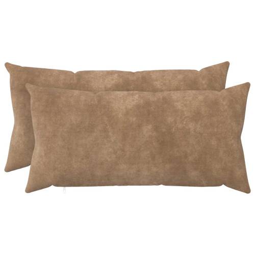 Kudde med kudde HEERLEN 2 st Taupe Mikrofiber Fleece
