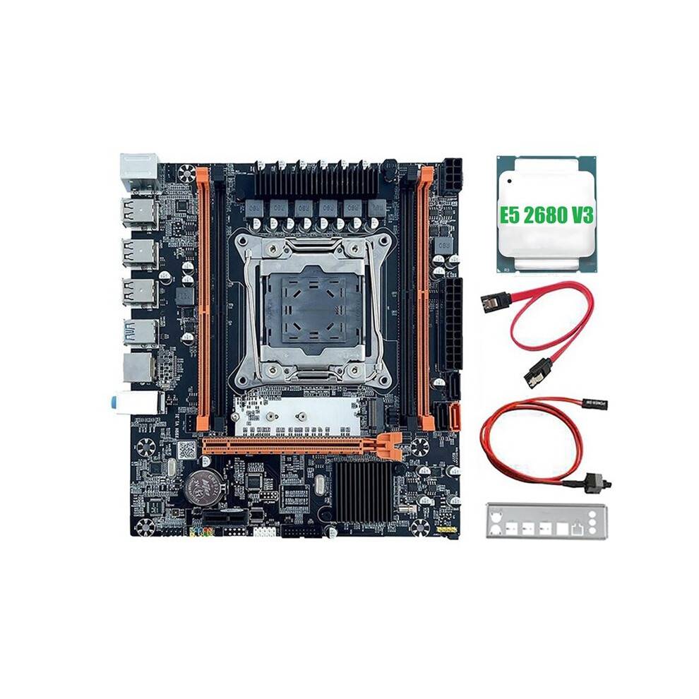 X99H Motherboard+E5 2680 V3 CPU B85 LGA2011-3 4X DDR4 REG ECC RAM Slots M.2 PCIE SATA3.0 X99 Desktop Motherboard