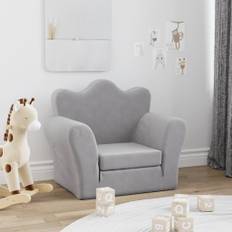 vidaXL Bäddsoffa för barn ljusgrå mjuk plysch