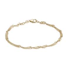 Singapore forgyldt sølv armbånd 3,5 mm bred og 21 cm lang