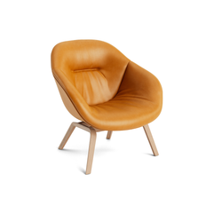 HAY About a Lounge 83 Soft loungefåtölj Läder sense cognac-vattenlackade ekben - Brun