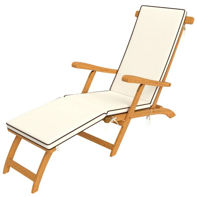 Ergonomisk solfåtölj akaciaträ