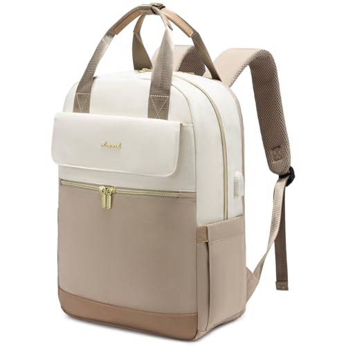 LOVEVOOK Rucksack Damen Groß, 17 Zoll Laptop Schulrucksack Teenager mit Laptopfach, Elegant Reiserucksack Arbeitstasche Lehrertasche, Wasserdicht Handgepäck Damen Rucksack Modern für Büro Uni Reise