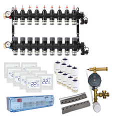 GULVVARMEPAKKE PUSH 20, M/FLOWMETER, 9-GREN M/SHUNT