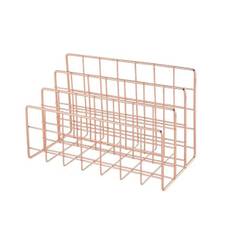 Metal Mesh Skrivebordsarrangør Desktop Sorter Postbakke Filorganiser Kontor Hjem Bogstøtter Bog Holder