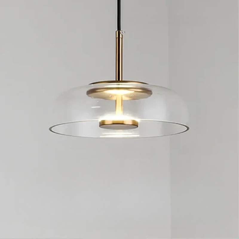 MetroLuxe LED Hänglampa – Modern Justerbar Designlampa för Stilig Interiör - Transparent / Kall vit