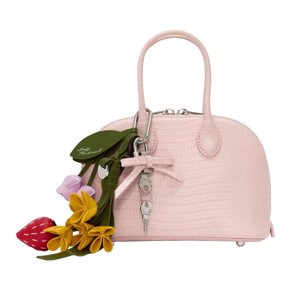 Self Portrait Lizard Leather Mini Bag - Tasker - Dame - Lyserød - ONE SIZE - Uld