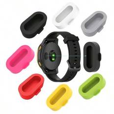 5 st silikondammpluggsskydd Kompatibel med Garmin Fenix 8 7 7S 7X 6 6S 6X Pro 5 5S 5X Plus/Vivoactive 3/4/Venu/Forerunner 935 Smartwatch Charger Port - Multifärgad (svart,röd,grön,rosa,grå,Vit,gul)