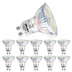 DiCUNO LED GU10 dimbar glödlampa, varmvit 2700K, 4W motsvarande 40W halogenlampa, LED spotlampa GU10 sockel, 400LM, 230V, 120° bred ljuskägla, 10 st.