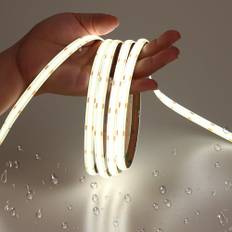 JOYLIT 6M COB LED Remsa Vattentät 12V 5000K Dagsljusvit CRI 90+ 320LEDs/M Punktfri Enhetlig Ljusstyrke Dimmbar LED Strip för Köksskåp, Bänk, Hylla, Trappa (Endast LED-remsa)