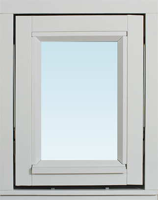 Svenska Fönster SF vridfönster 380x480mm 1-luft, insida trä utsida trä, 3-glas  (4x5)
