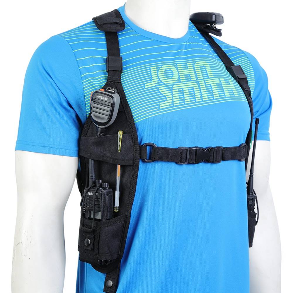 Baofeng & Abbree Functional Tactical Chest Bag Double Radio Pockets Vest For Two Way Radio Baofeng UV-5R 888S 82