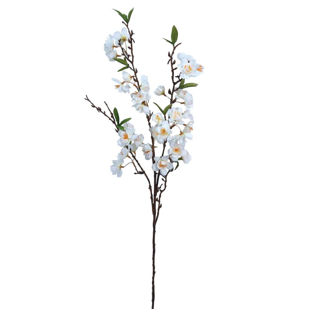 Kunstige kirsebærblomstgrene, realistisk lang stilkdekoration til indendørs udendørs dekoration med silke blommeblomst-touch, ideel brudebuket