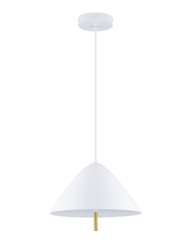 OROS Loftlampe i metal og akryl Ø40 cm 1 x 17W LED - Satineret hvid/Messing