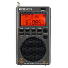 Retekes TR110 Radio Portabel SSB Kortvågsradio FM/MW/SW/LSB/AIR/CB/VHF/UHF Helskala NOAA Varning Digital Radiomottagare