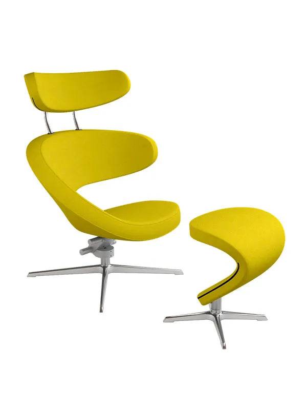Peel™ lænestol, højre fra Variér Mustard yellow HAL457 / Inklusiv skammel - Jacobsen Plus