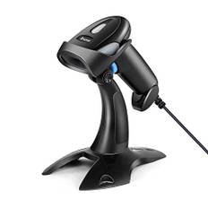 Eyoyo 1D 2D QR Barcode Scanner with Stand, Handheld USB Wired Scanner for Inventory Management, Portable Bar Code/QR Code Reader Screen Scanning Auto Sensing- Handsfree Scanner