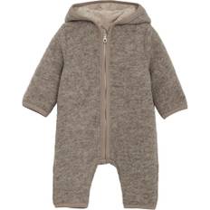 Huttelihut - Uldfleece heldragt - Beige - str. 9 mdr/74 cm