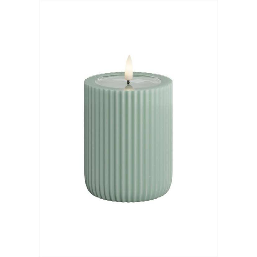 LED-Blockljus UNIQUE Candles Stripe 8x10 cm