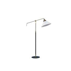 Le Klint - 349 Gulvlampe m/Papir Skærm Sort/Messing