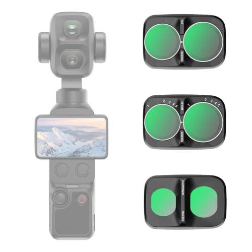 NEEWER Clarity+ ND/CPL/effektfilter kompatibelt med DJI Osmo Pocket 4P | HD variabel neutral densitet ND2-32, cirkulär polariserare, svart diffusion 1/4 filter för dimma bioeffekt, plastram