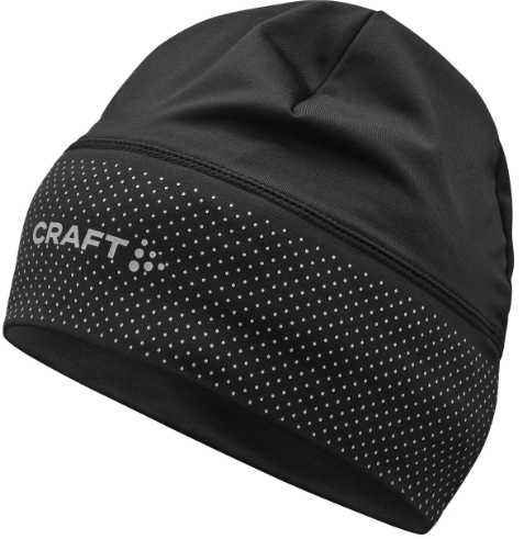 Craft Lumen Fleece Løbehue m. Refleks Unisex - Sort-L/XL.