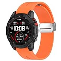 Tyogeephy Strap för Garmin Epix Pro 47mm/Fenix 7/Fenix 7 pro/Descent G1/EPIX gen 2/EPIX pro gen 2 remmar,Mjuk silikon ersättning armband för Instinct 2/Approach S62/Fenix 6 GPS/Fenix 5, Orange, 22mm