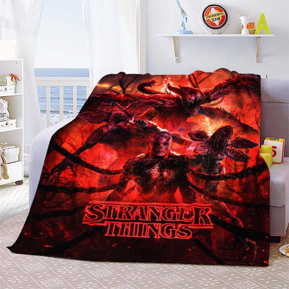 Vecna Stranger Things Mind Flayer Demogorgon Pläd Överdrag Flanell Sängar Bäddsoffa Lakan Mjuk Sängkläder Sovrumsinredning Fläktar Gåva