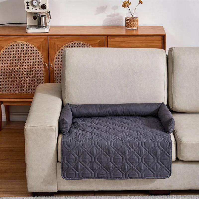 Dog Bed Mat Dogs Cat Pet Sleeping Beds with Pillow for Small Medium Dogs Warm Nest Quilted Plaid Calming Dog Bed Pad Removable S 75x75cm
