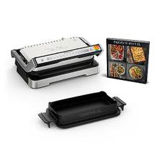 Tefal OptiGrill 4in1 XL Kontaktgrill mit Backschale, Aufklappbar, Tischgrill, 12 Programme, Garstufenanzeige, Elektrogrill, Backofen, GC784D10
