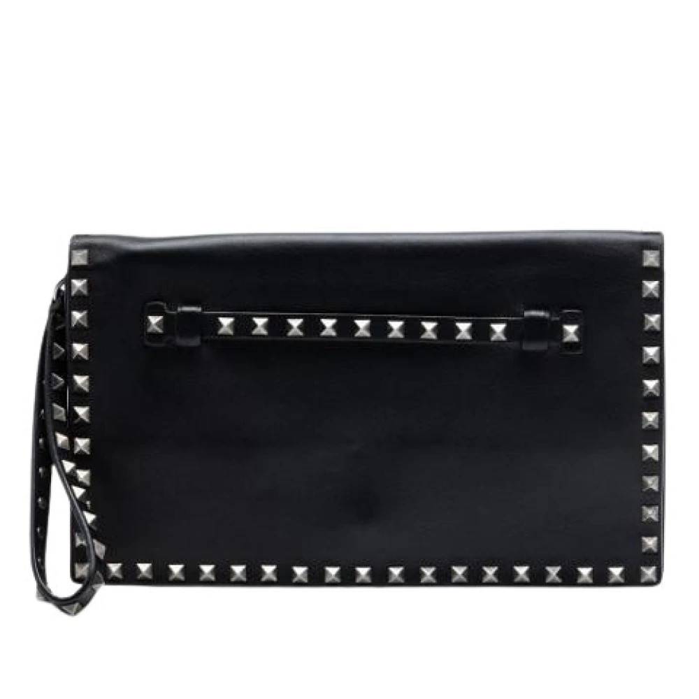 Valentino Vintage Pre-owned Studded Clutch - Vintage - Dame - Sort - ONE SIZE - Læder