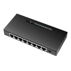 8-Port 10/100/1000 desktop switch, metalhus