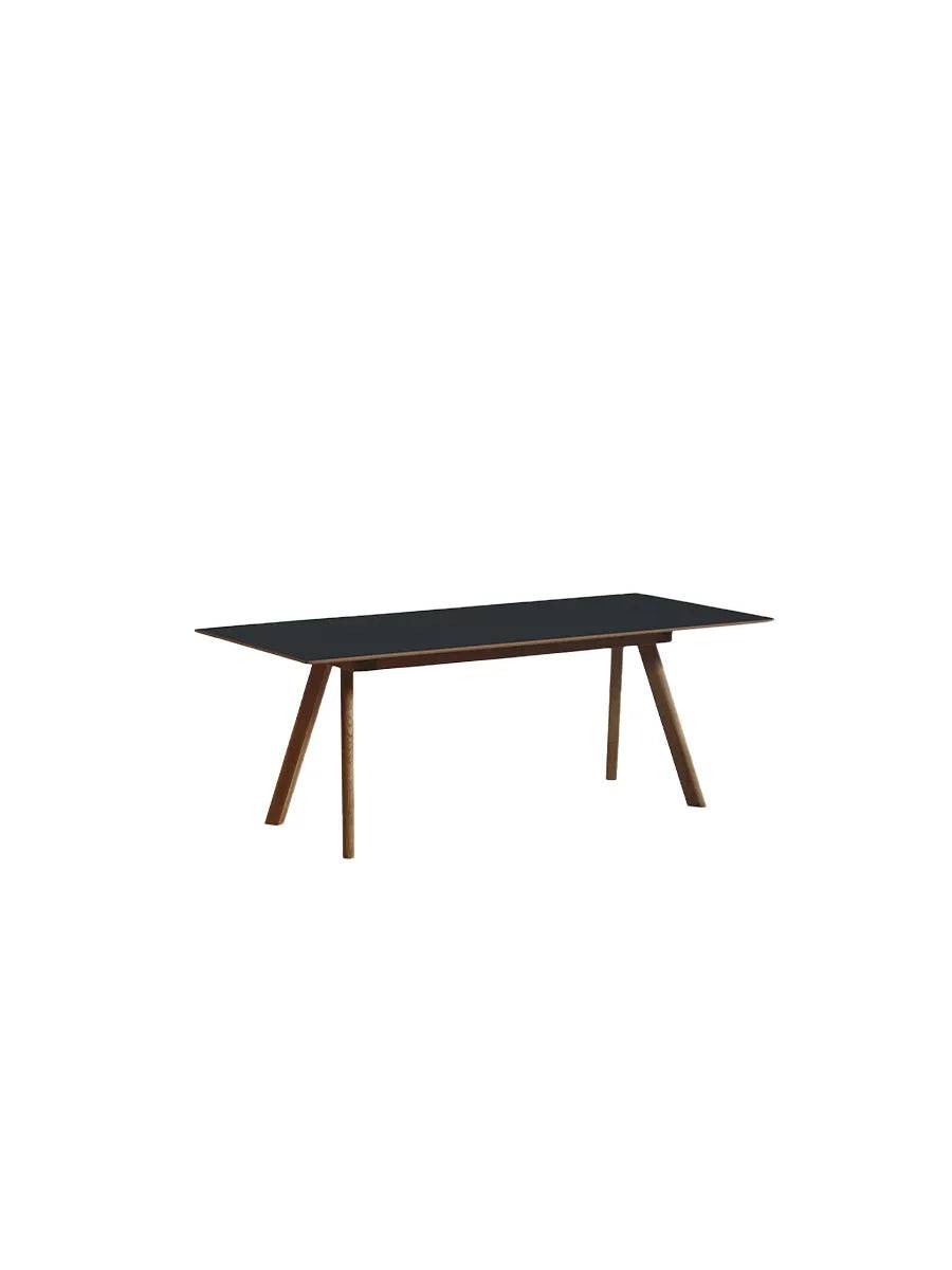 CPH30 Udtræksbord fra Hay Sort laminat / Lakeret valnød / L: 200-400 x B: 90 x H: 74 cm - Jacobsen Plus
