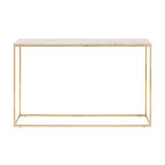 Carrie Avlastningsbord 120 cm Marmor - Beige/Mässing Konsolbord & sidobord Beige,Guld,Mässing Metall