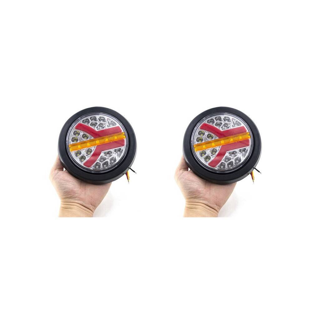 4Pcs 12V 24V LED Round Car Rear Tail Light Brake Stop Side Turn Warning Indicator Lamp Truck Trailer ATV RV Bus