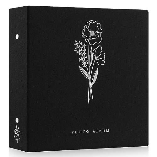 Lanpn Fotoalbum 11 x 15, 11,5 x 15 cm 600 bilder, utsökta fotoböcker i linne, varje album rymmer 600 horisontella och vertikala bilder, för barn, pojkar, flickor (svart)