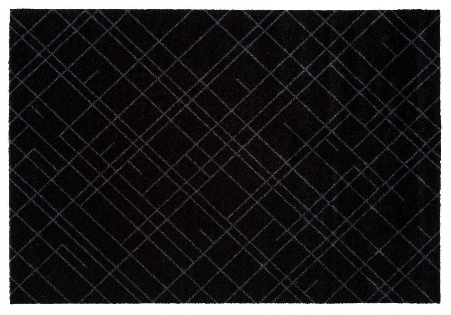 Lines Gulvmåtte/Løber -Sort/Grå - Tica Copenhagen - 250x67 cm.