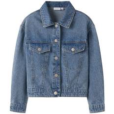 Name It Jeansjacka - Nej - NkfMila - Medium+ Blue Denim - Name It - 7 år (122) - Jeansjackor