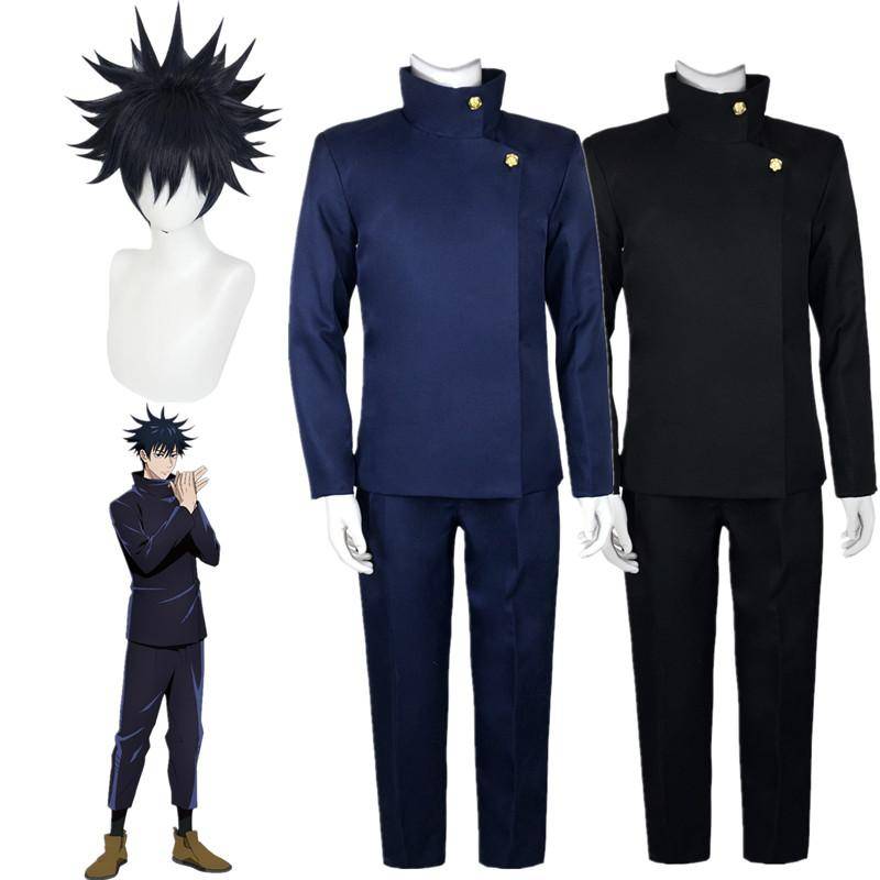 Jujutsu Kaisen Anime Fushiguro Megumi Cosplay Kostym Toppbyxor Blå Halloween Party Uniform Set cm