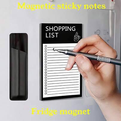 Magnetisk anteckningsbok med inköpslista, kylskåpsmagnet, anteckningstavla med magnetisk pennhållare, avtagbara magnetiska anteckningsblock, minimalis - Multifärgad (Multi-size)