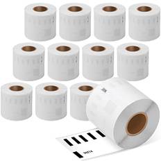 Hanseo 12 Rollen 99014 Etiketten Kompatible mit Dymo 99014 Label Writer Versandetiketten/Namensschilder 54 mm x 101 mm S0722430 passend für Dymo 4XL 450 450 Turbo Etikettendrucker, 220 Stück pro Rolle