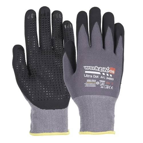 Worklife Ultra Dot 34869 Montagehandsker med nitril str. 7